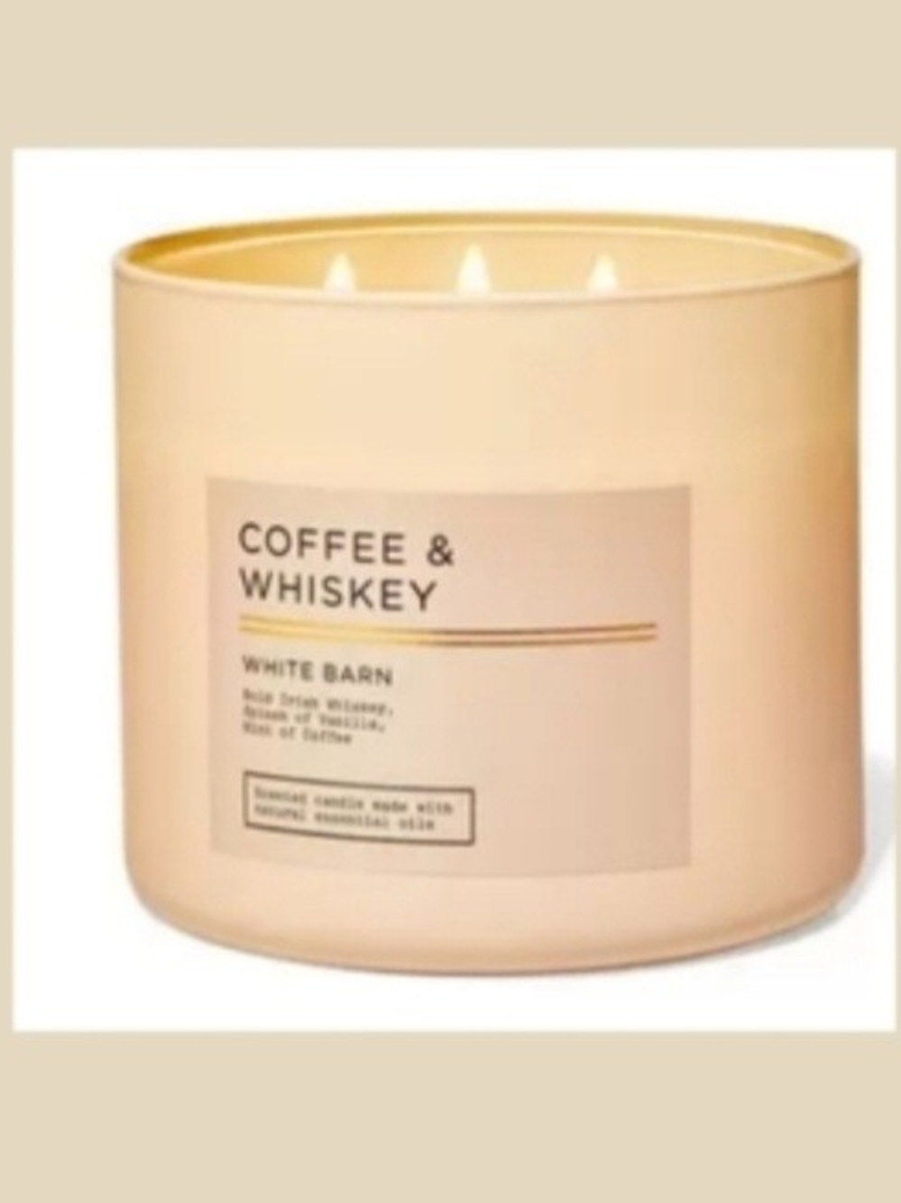 White Barn Coffee & Whiskey 3-Wick Candle - Cream